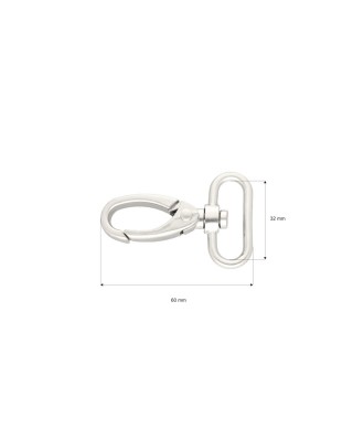 Karabińczyk metalowy 32 mm 0325-0152 krab nikiel mat