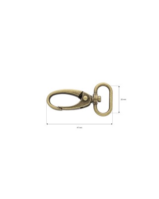 METAL SNAP  HOOK 0037 20  MM OLD GOLD 1  PCS