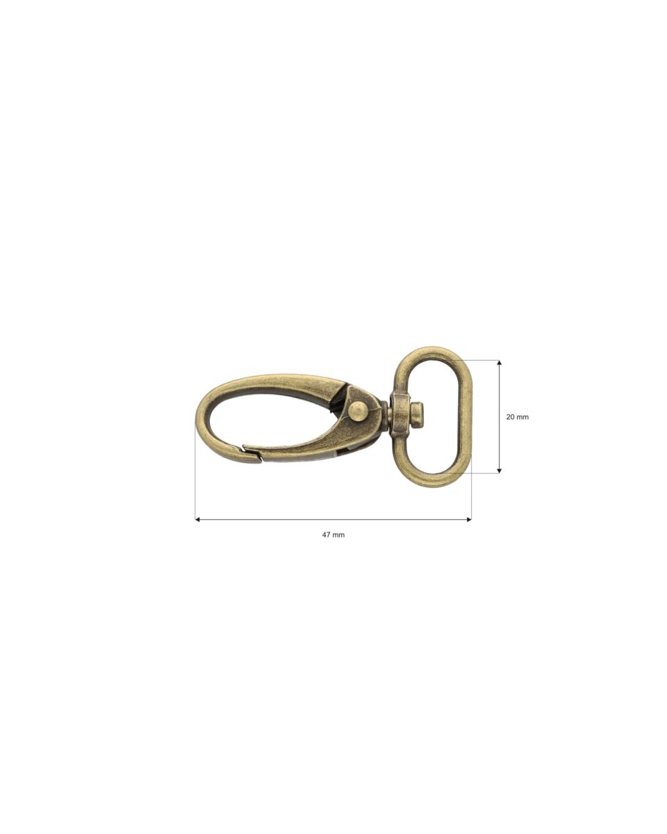 METAL SNAP  HOOK 0037 20  MM OLD GOLD 1  PCS