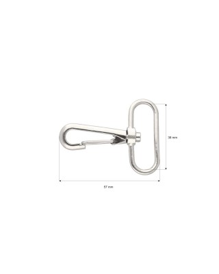 KARABINERHAKEN 38 MM HIPOLIT NICKEL 100   ST.