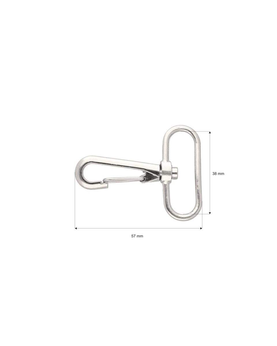 METAL SNAP HOOK 38 MM HIPOLIT NICKEL 100   PCS