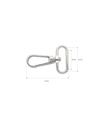 METAL SNAP  HOOK 30 MM  BORYS NICKEL 1 PCS