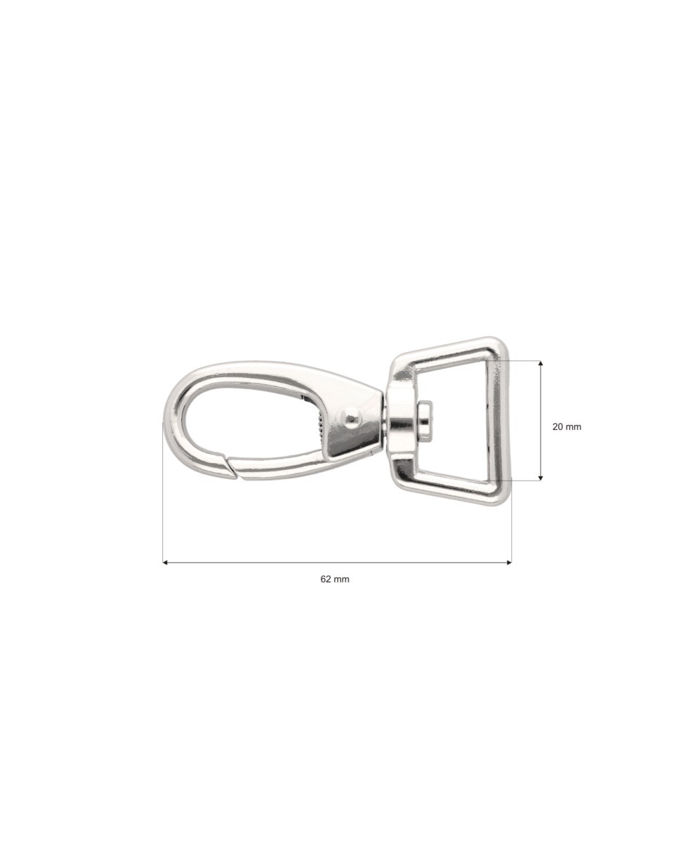 KARABINERHAKEN 20 MM NICKEL 1  ST.