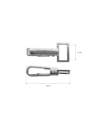 METAL SNAP HOOK 20 MM KAJETAN NICKEL 1 PCS