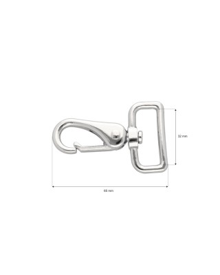KARABINERHAKEN 32 MM DOMINIK  NICKEL 1 ST.