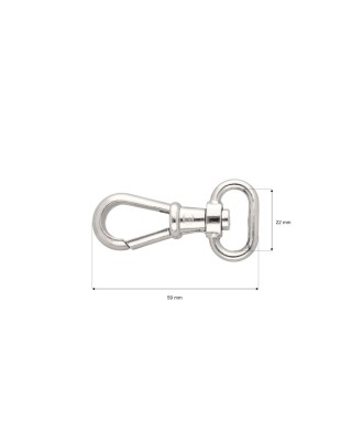 KARABINERHAKEN 22 MM  CYPRIAN NICKEL 1  ST.