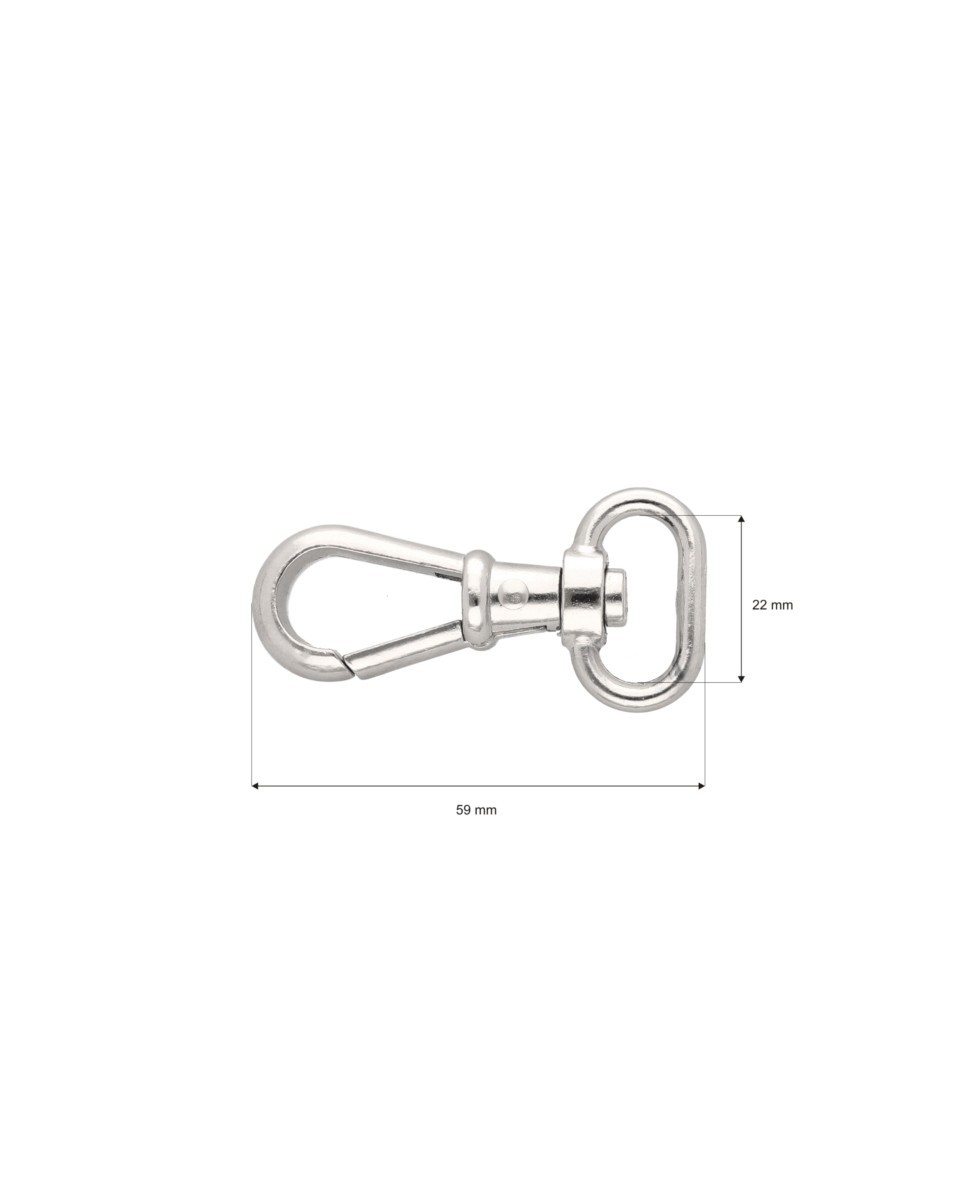 METAL SNAP HOOK 22 MM  CYPRIAN NICKEL 1  PCS