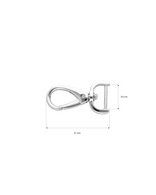 METAL SNAP HOOK 20 MM MAURYCY NICKEL 1    PCS