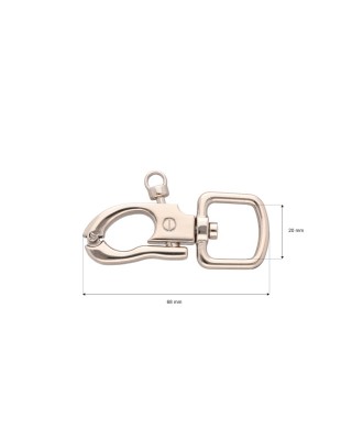 EXTRA SHINING METAL SNAP HOOK YME0480(0273) 20  MM BATORY LIGHT GOLD 1 PCS