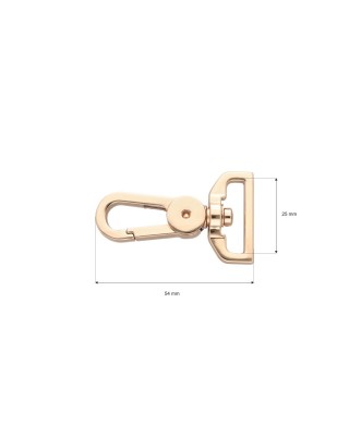 Karabińczyk metalowy 25 mm yme0586(0267a) jasne złoto