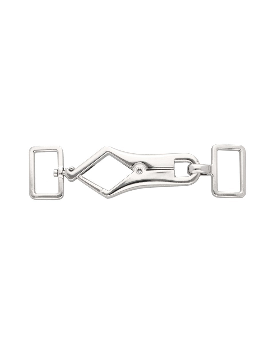 EXTRA SHINING METAL SNAP HOOK 20 MM CEZARY GLOSSY  NICKEL 1 PCS