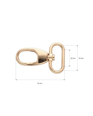 METAL SNAP HOOK SX7716A  25 MM ADAM LIGHT GOLD 1   PCS