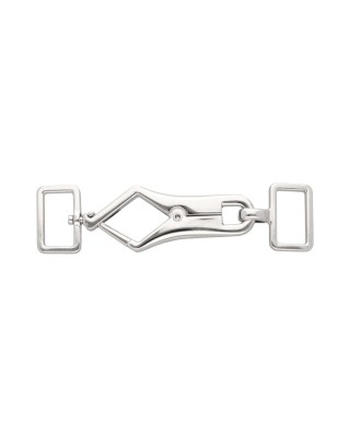 EXTRA SHINING METAL SNAP HOOK 20 MM CEZARY GLOSSY  NICKEL 1 PCS