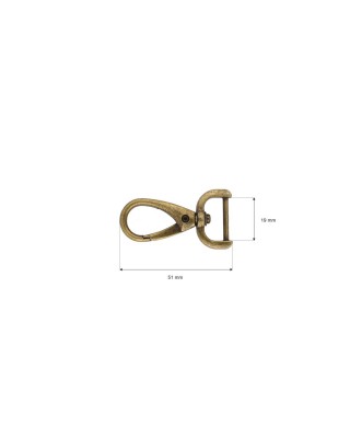 METAL SNAP HOOK 19 MM MAURYCY OLD GOLD 1   PCS