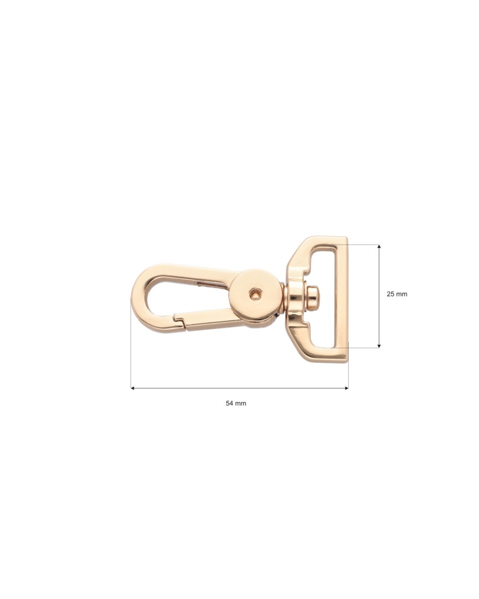 EXTRA  SHINING METAL SNAP  HOOK YME0586(0267A)    25  MM AUGUST LIGHT GOLD 1  PCS