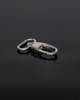 METAL SNAP  HOOK 25 MM   GLOSSY ADAM NICKEL 1  PCS