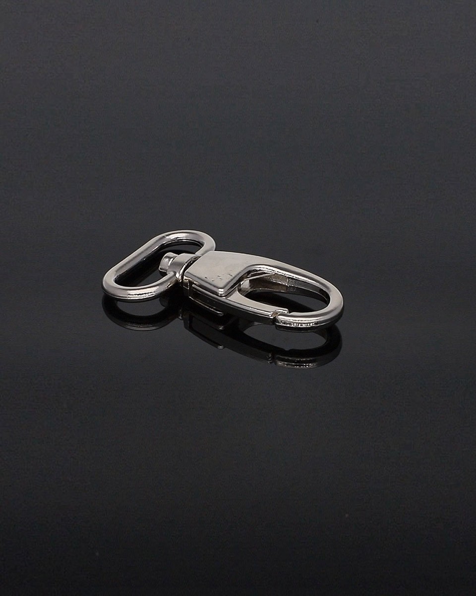 METAL SNAP  HOOK 25 MM   GLOSSY ADAM NICKEL 1  PCS