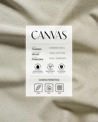 Cotton  fabric canvas 400 g/m2 natural 165 cm 40 mb