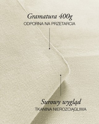 Cotton  fabric canvas 400 g/m2 natural 165 cm 40 mb