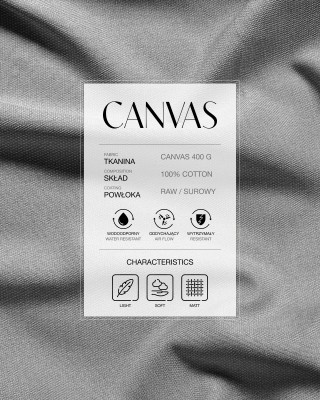 Cotton fabric canvas 400 g/m2 grey 165 cm 40 mb