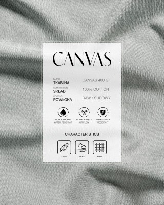 Cotton fabric canvas 400 g/m2 light grey 165 cm 40 mb