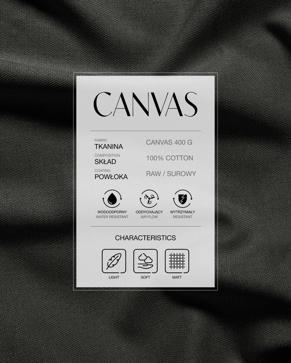 Cotton fabric canvas 360 g/m2 (580) black 150 cm
