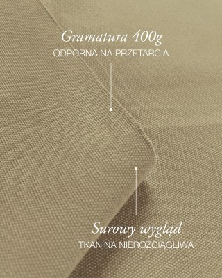 Cotton fabric canvas 400 g/m2 (894) dark beige 150 cm  40 mb