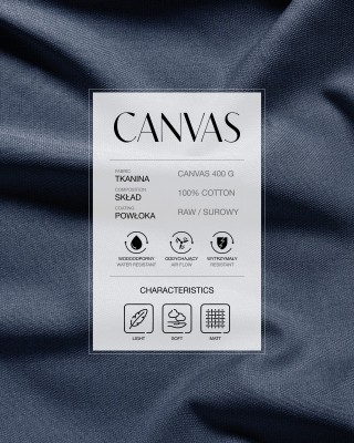 Cotton  fabric canvas 400 g/m2 navy blue 165 cm 40 mb