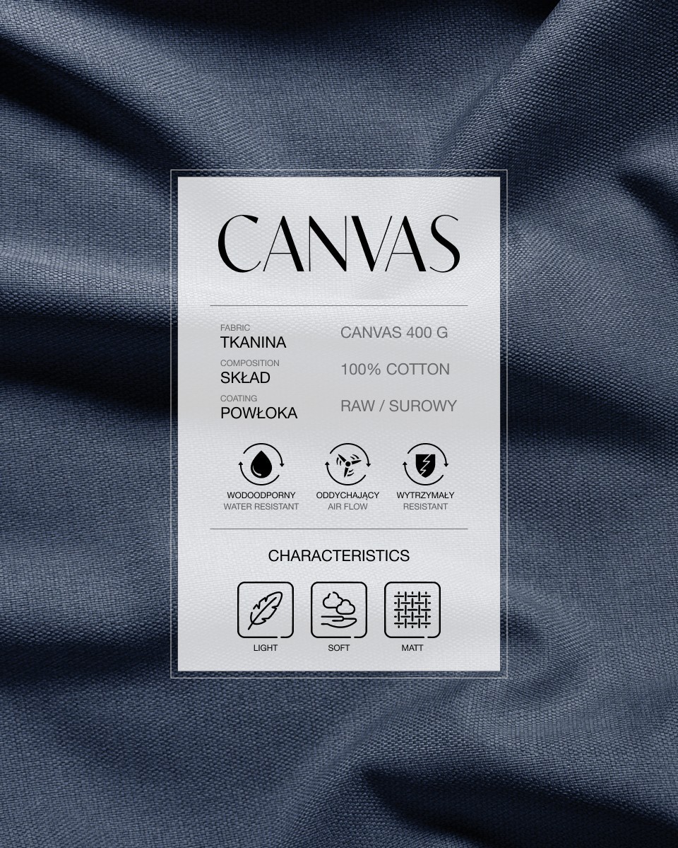Bavlněná tkaniná canvas 400 g/m2 tmavě   modrá 165 cm 40 mb