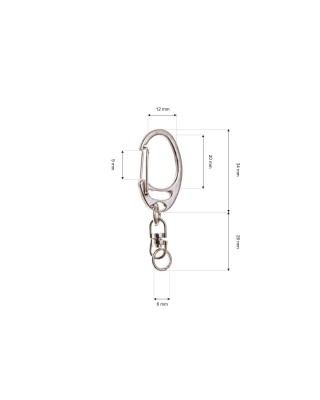KARABINERHAKEN 6 MM  NICKELGLANZ 100  ST.