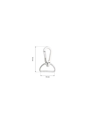METAL SNAP HOOK 19 MM HIACYNT NICKEL 100  PCS