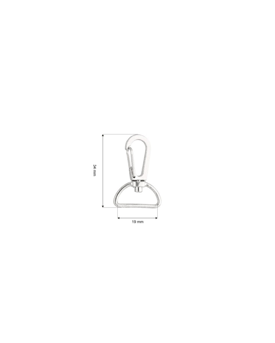 Karabińczyk metalowy 19 mm 0325-0022 nikiel