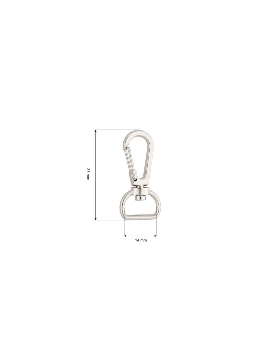Karabińczyk metalowy 13x37 mm 0325-0025 nikiel
