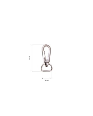 METAL SNAP HOOK 14 MM HIACYNT NICKEL 100     PCS