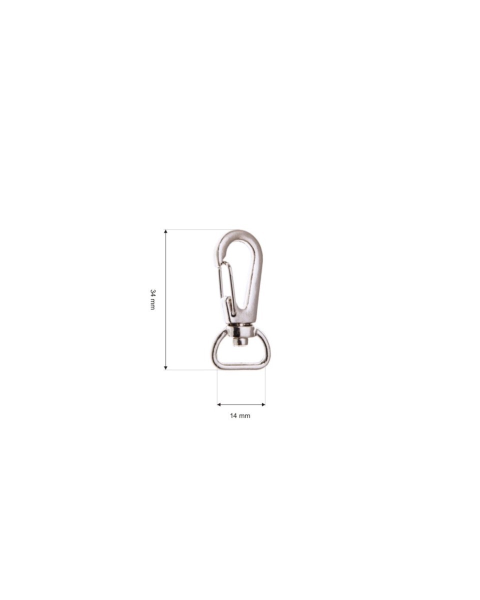 KARABINERHAKEN 14 MM HIACYNT NICKEL 100       ST.