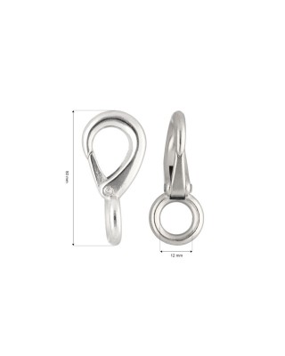 METAL SNAP HOOK 12 MM NICKEL 100 PCS