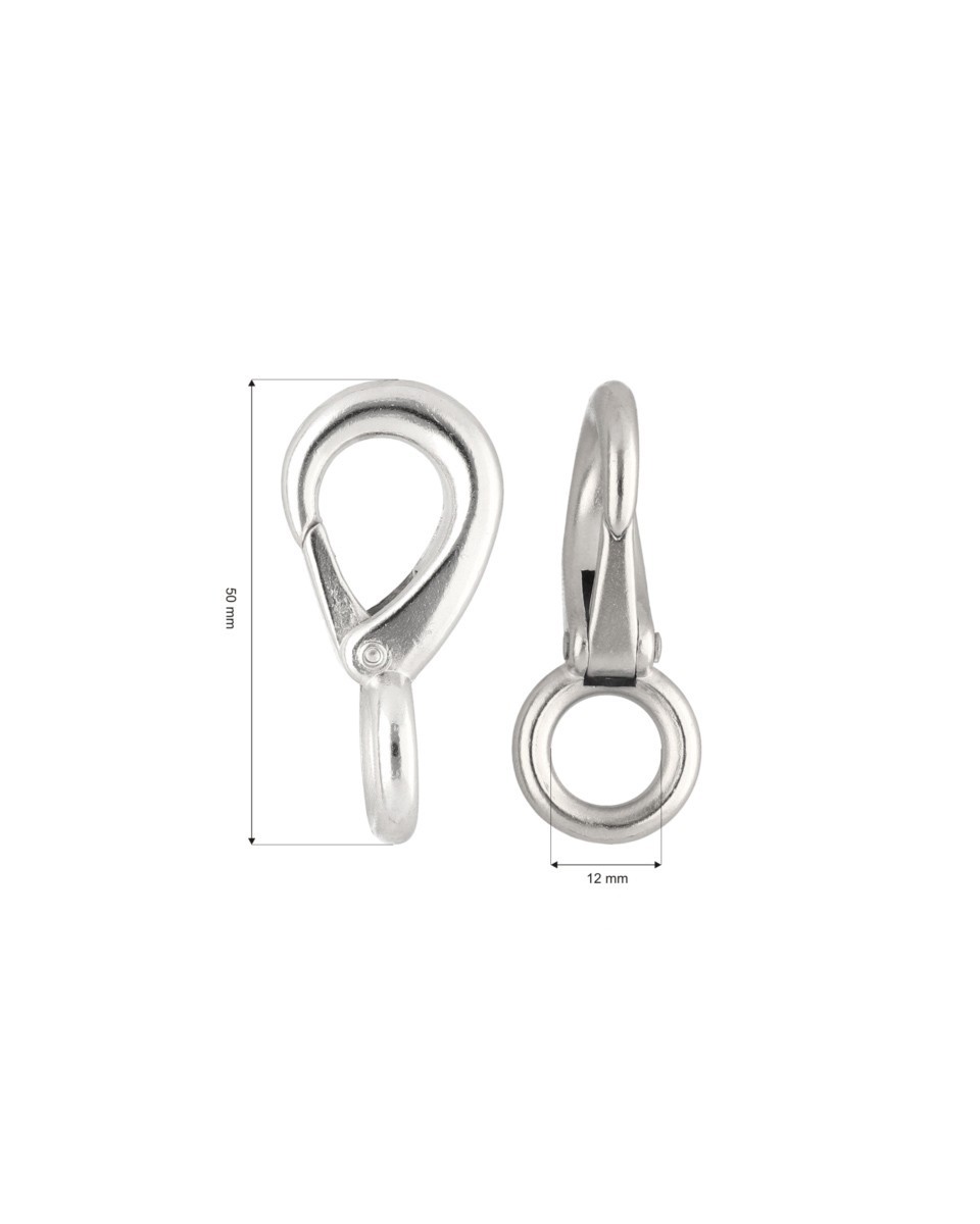 Karabińczyk metalowy 12 mm 0325-0101 nikiel