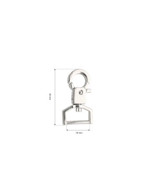 Karabińczyk metalowy 18 mm 0325-0203 nikiel połysk