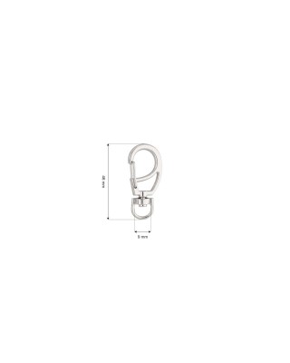 EXTRA SHINING METAL SNAP   HOOK 9 MM MODEST GLOSSY NICKEL 1 PCS