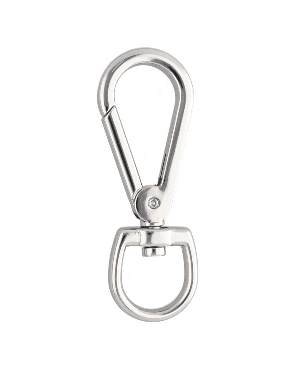 Karabińczyk metalowy 20 mm 0266 nikiel połysk Karabińczyk metalowy 20 mm 0266 nikiel połysk