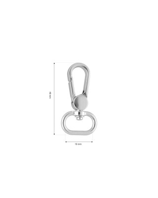 METAL SNAP HOOK 0395 19 MM GLOSSY ADAM NICKEL 100 PCS