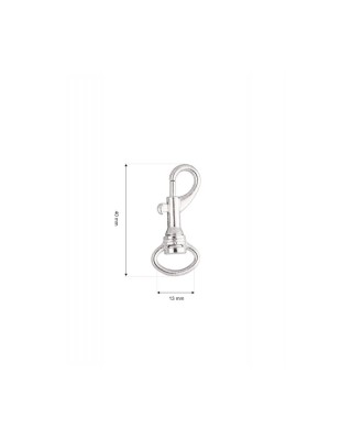 METAL SNAP HOOK 13 MM IWO NICKEL 100  PCS