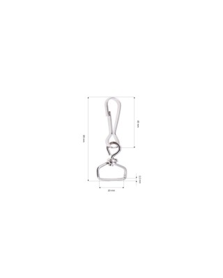 METAL SNAP HOOK 20 MM NICKEL 100 PCS