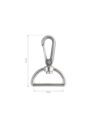 METAL SNAP HOOK 37 MM GLOSSY NICKEL 1   PCS