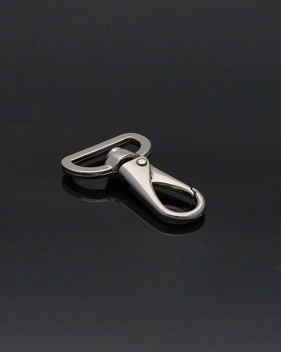 METAL SNAP HOOK 26 MM GUSTAW GLOSSY NICKEL 1  PCS