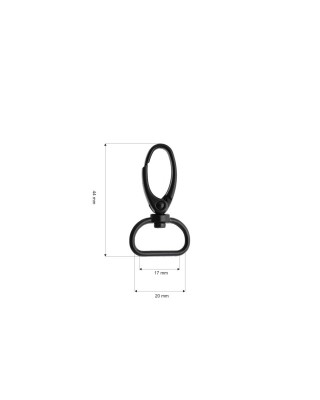 KARABINERHAKEN&nbsp20 MM  SCHWARZMATT 100      ST.