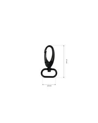 Karabińczyk metalowy 20 mm 0037 krab czarny mat