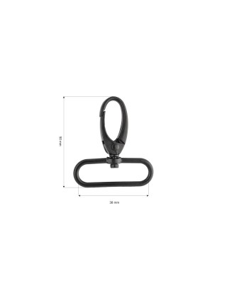 METAL SNAP HOOK (0037) 38 MM NICKEL MATT 1 PCS