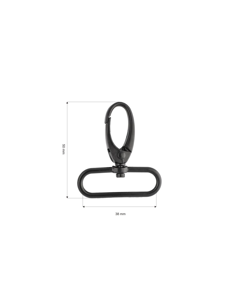 Karabińczyk metalowy 38 mm 0037 krab czarny mat Karabińczyk metalowy 38 mm 0037 krab czarny mat