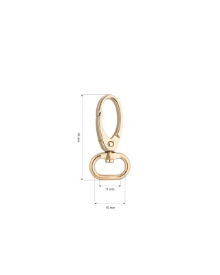 METAL  SNAP HOOK 2923-3 15 MM GLOSSY GOLD 100 PCS